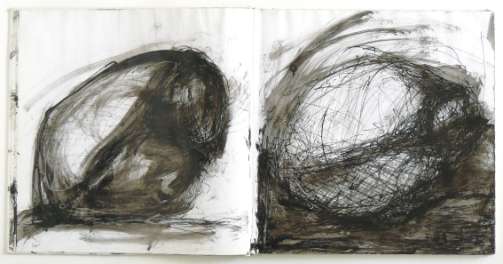 Skizzenbuch, Tine Holz, 1998 - vorerst 2003, Tusche, Tinte, Acryl auf Papier, 70 x 70,5 cm