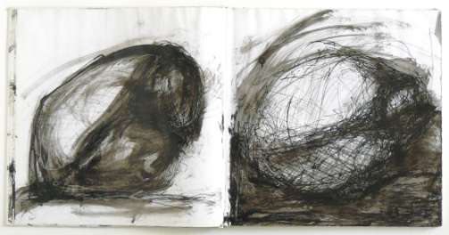 Skizzenbuch, Tine Holz, 1998 - vorerst 2003, Tusche, Tinte, Acryl auf Papier, 70 x 70,5 cm