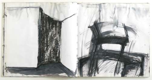 Skizzenbuch, Tine Holz, 1998 - vorerst 2003, Tusche, Tinte, Acryl auf Papier, 70 x 70,5 cm
