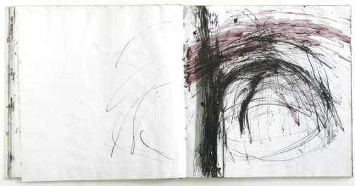 Skizzenbuch, Tine Holz, 1998 - vorerst 2003, Tusche, Tinte, Acryl auf Papier, 70 x 70,5 cm